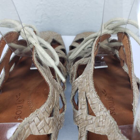 Gentle Souls Okey Dokey Brown Leather Gladiator Heels Sandals Women's Size 8 - Picture 12 of 16